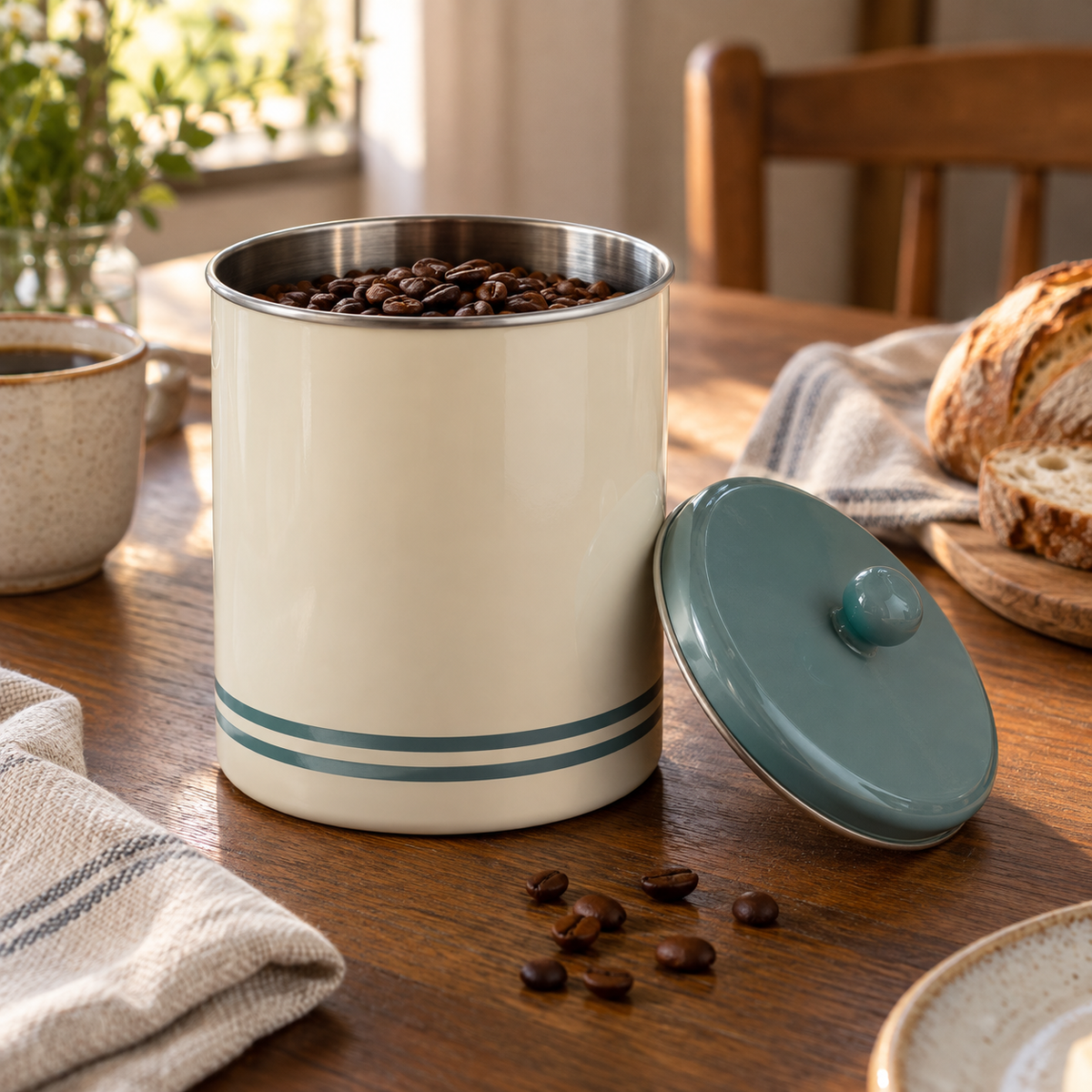 Retro-Kaffeedose mit Deckel