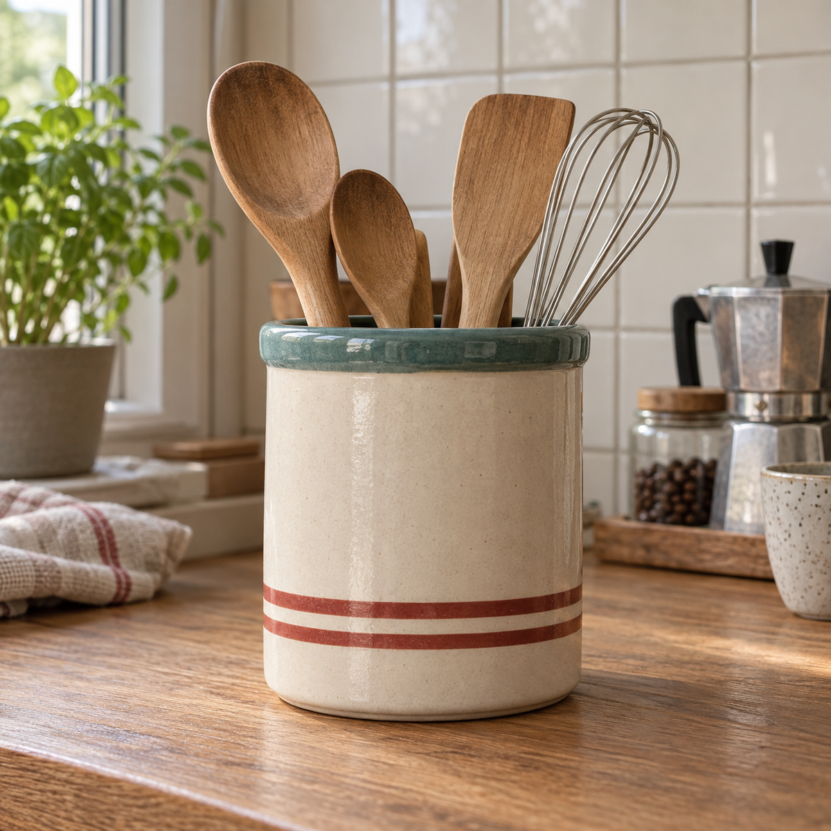 Retro-Utensilienhalter aus Keramik