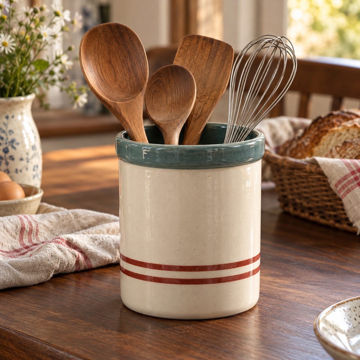 Retro-Utensilienhalter aus Keramik
