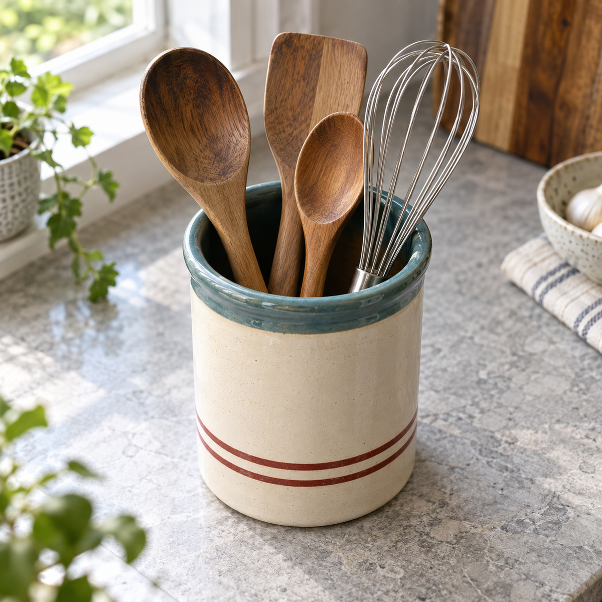 Retro-Utensilienhalter aus Keramik