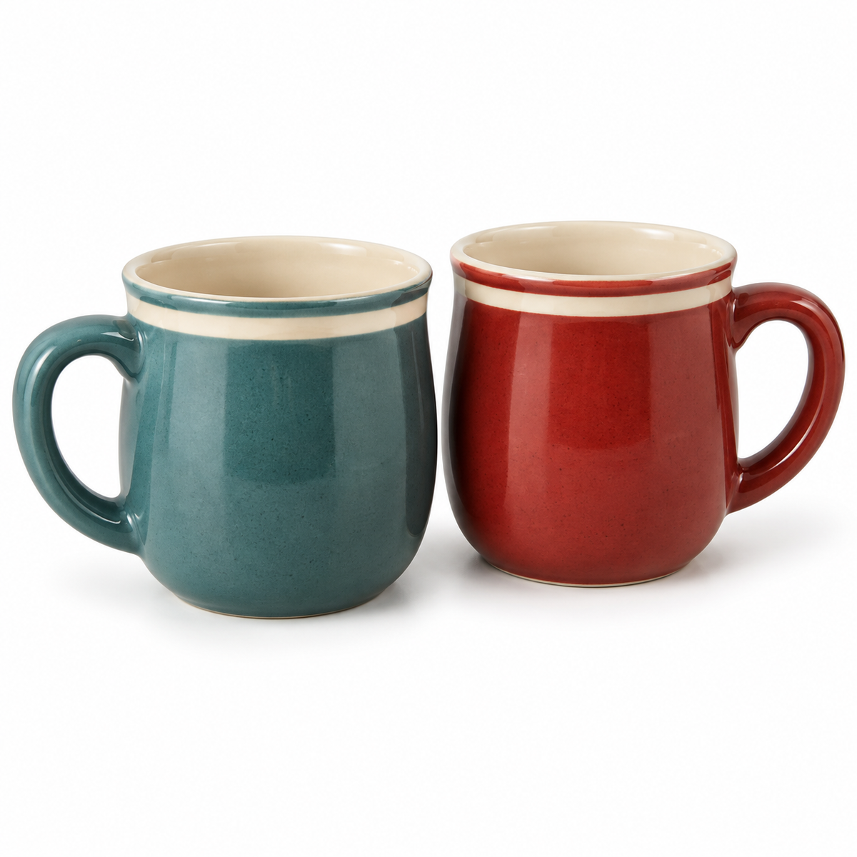 Retro-Kaffeebecher aus Keramik, 2er-Set