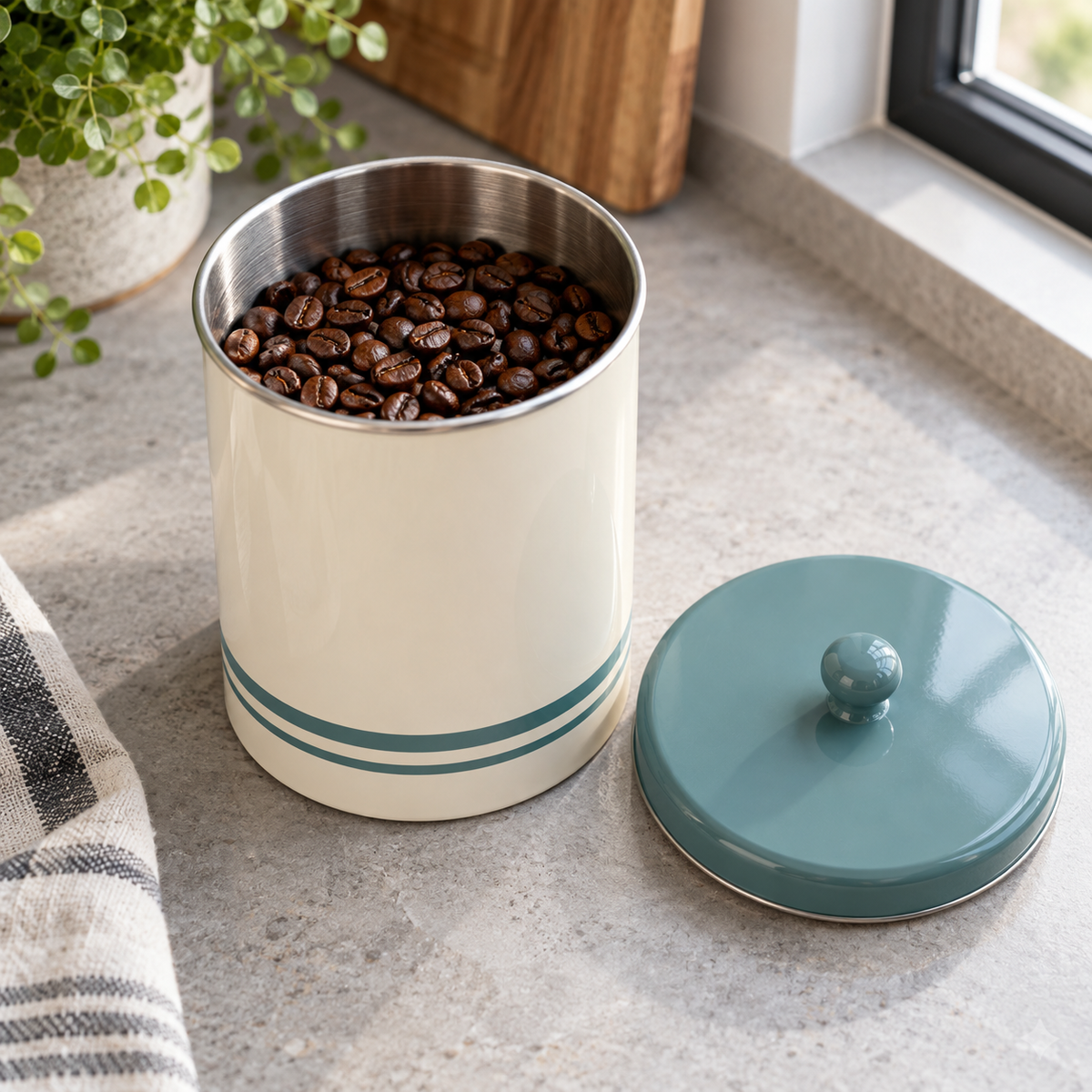 Retro-Kaffeedose mit Deckel